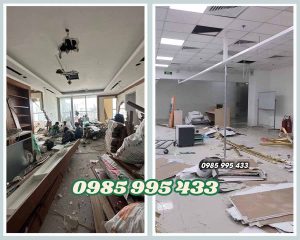 tháo dỡ vách trần thạch cao tại Long Biên