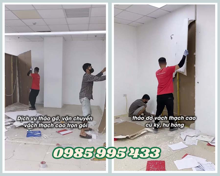 tháo dỡ vách trần thạch cao tại Nam Từ Liêm