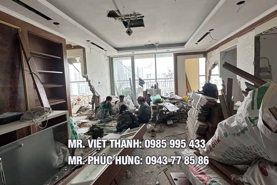 tháo vách ngăn thạch cao