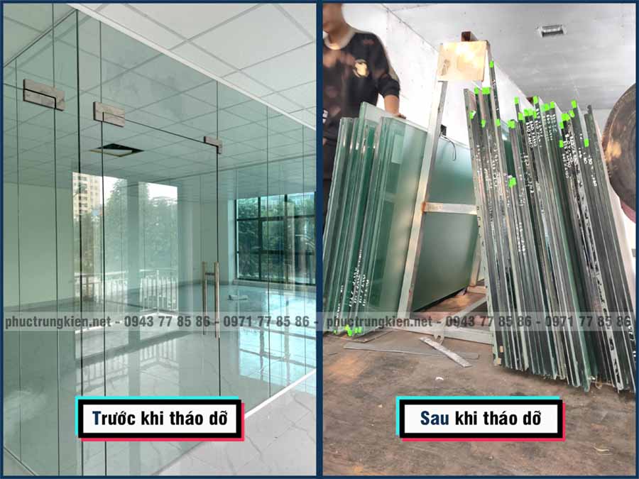 Dịch vụ tháo vách kính văn phòng tại Ba Đình 