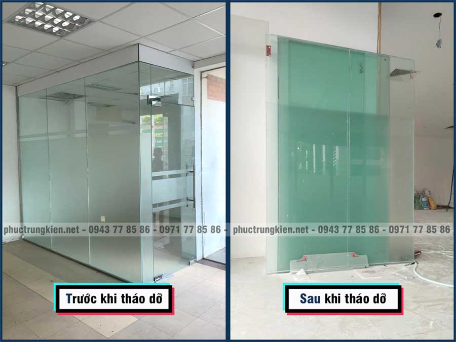 Dịch vụ tháo vách kính văn phòng tại Đống Đa