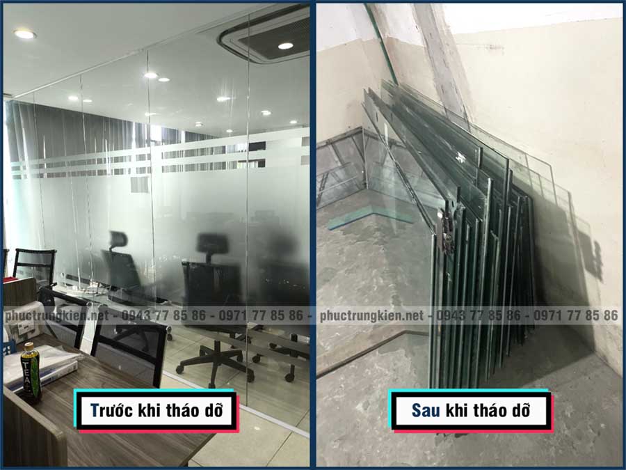 Dịch vụ tháo vách kính văn phòng tại Tây Hồ