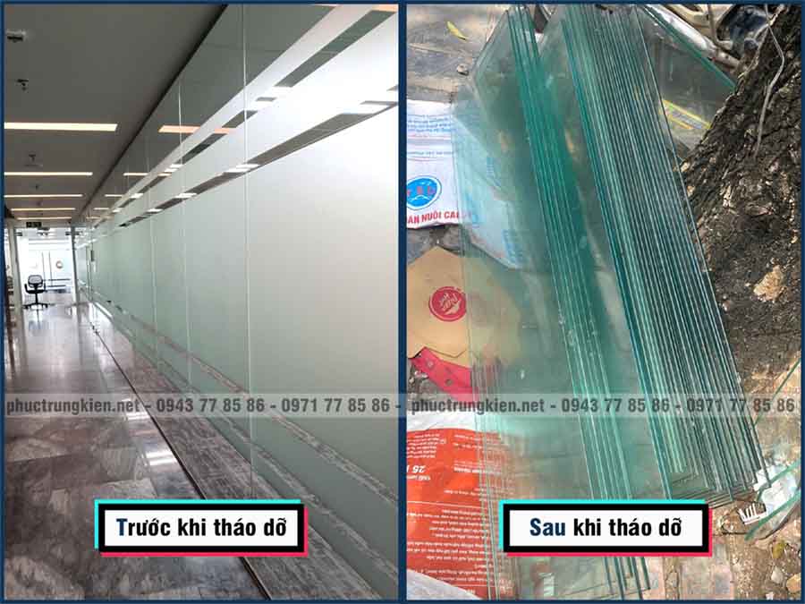 Dịch vụ tháo vách kính văn phòng tại Thanh Xuân