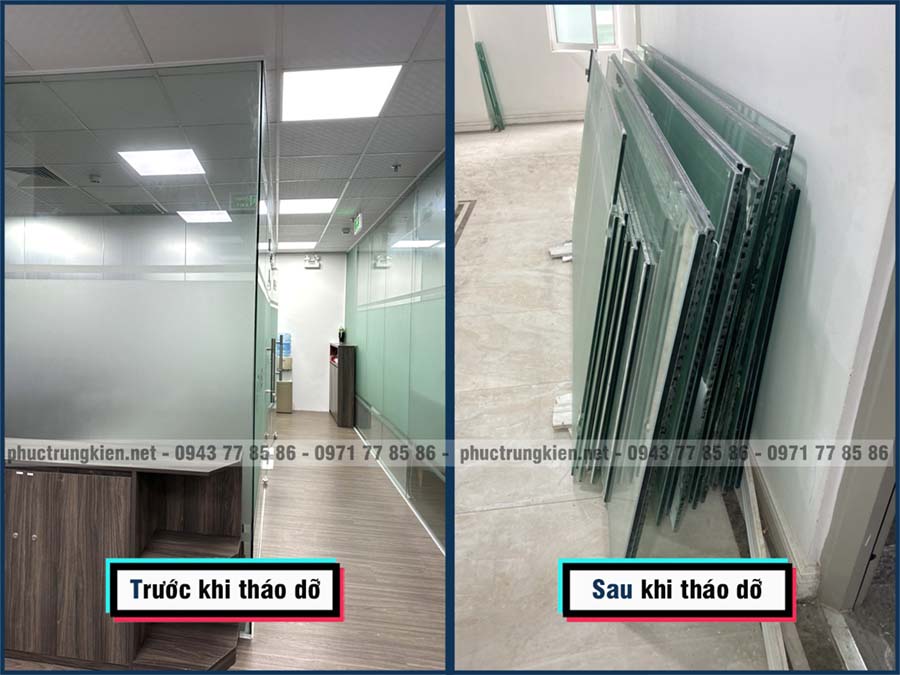 Dịch vụ tháo vách kính văn phòng tại Thanh Xuân