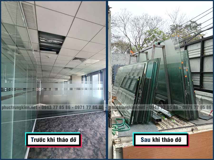 Dịch vụ tháo vách kính văn phòng tại Thanh Xuân