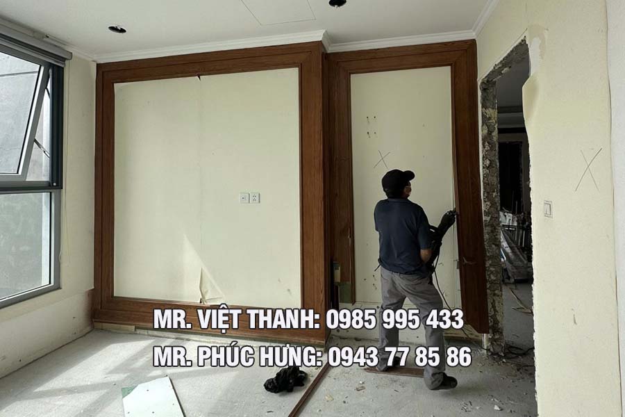 tháo dỡ vách trần thạch cao tại Hoàng Mai