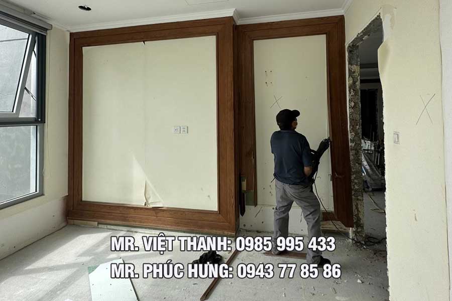 tháo dỡ vách trần thạch cao tại Ba Đình
