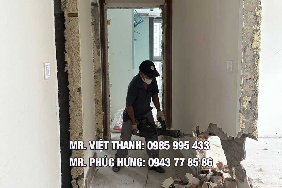 tháo dỡ vách trần thạch cao tại Ba Đình