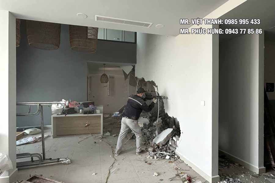 tháo dỡ vách trần thạch cao tại Hà Đông