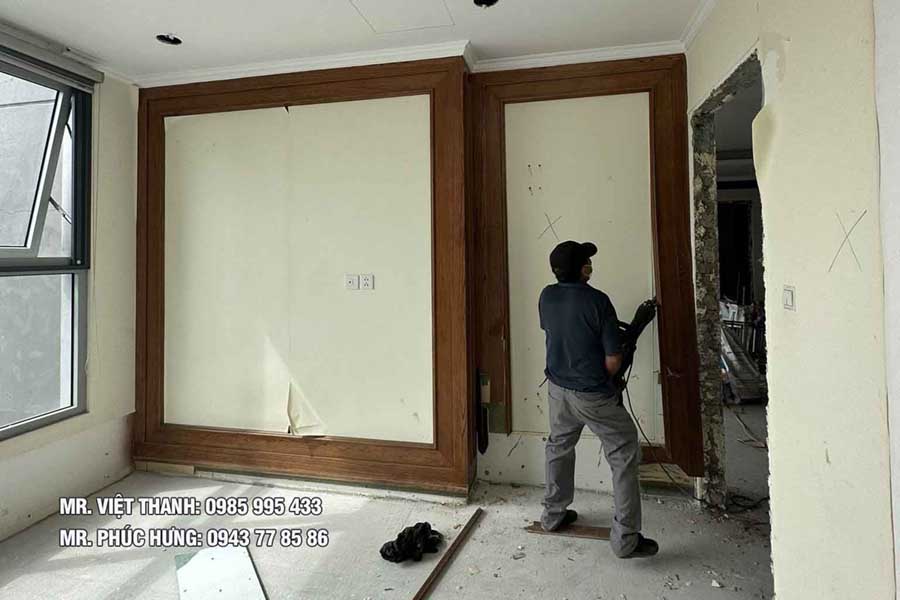 tháo dỡ vách trần thạch cao tại Hà Đông