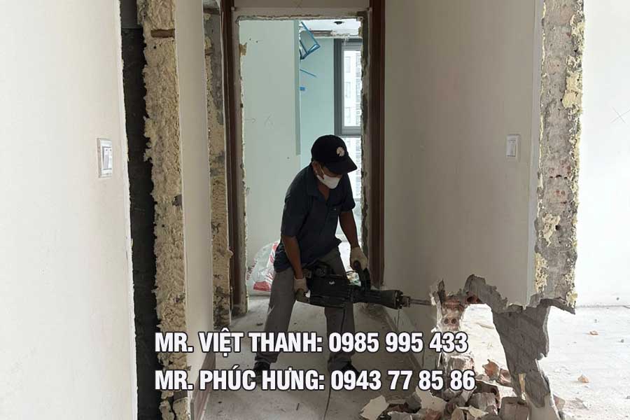 tháo dỡ vách trần thạch cao tại Hai Bà Trưng