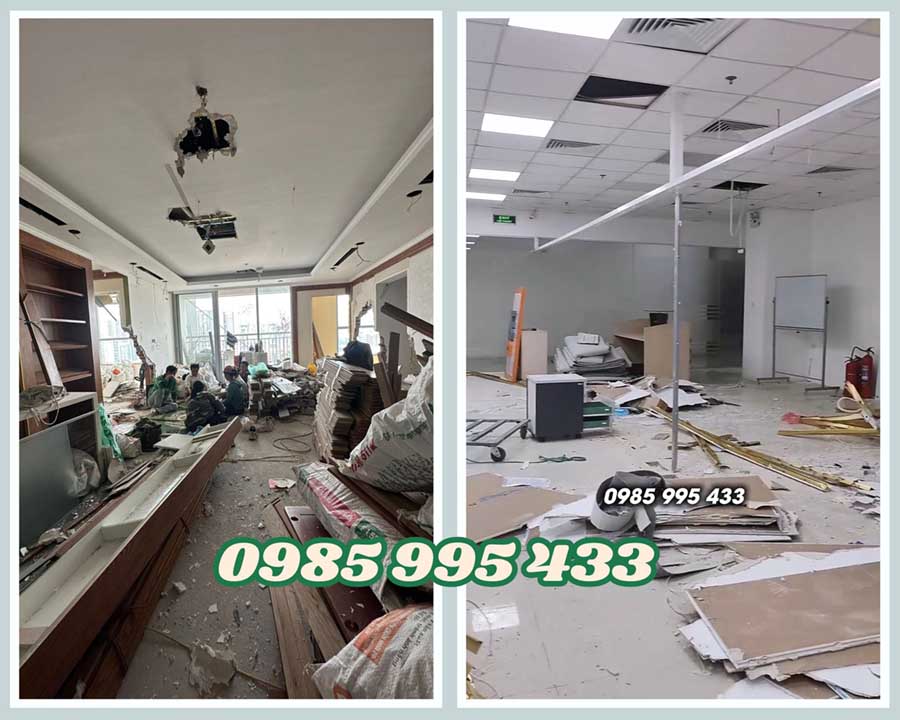 tháo dỡ vách trần thạch cao tại Tây Hồ