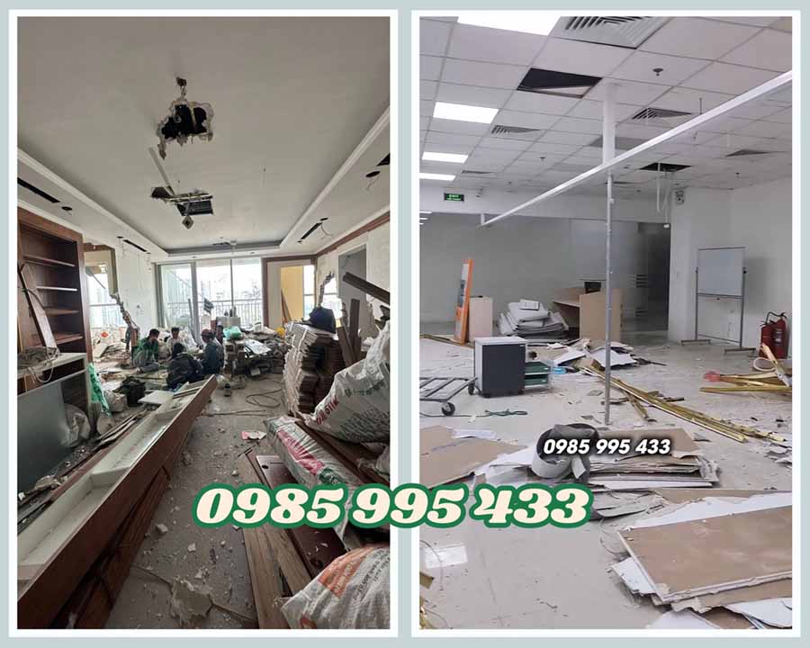 tháo dỡ vách trần thạch cao tại Thanh Xuân