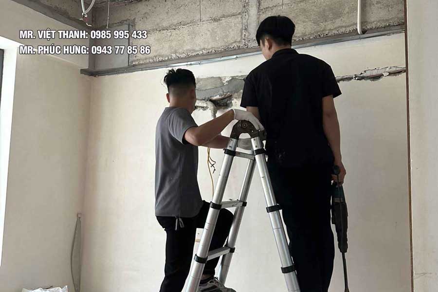 tháo dỡ vách trần thạch cao tại Thanh Xuân